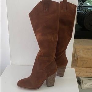 Free People brown suede slouch boots
